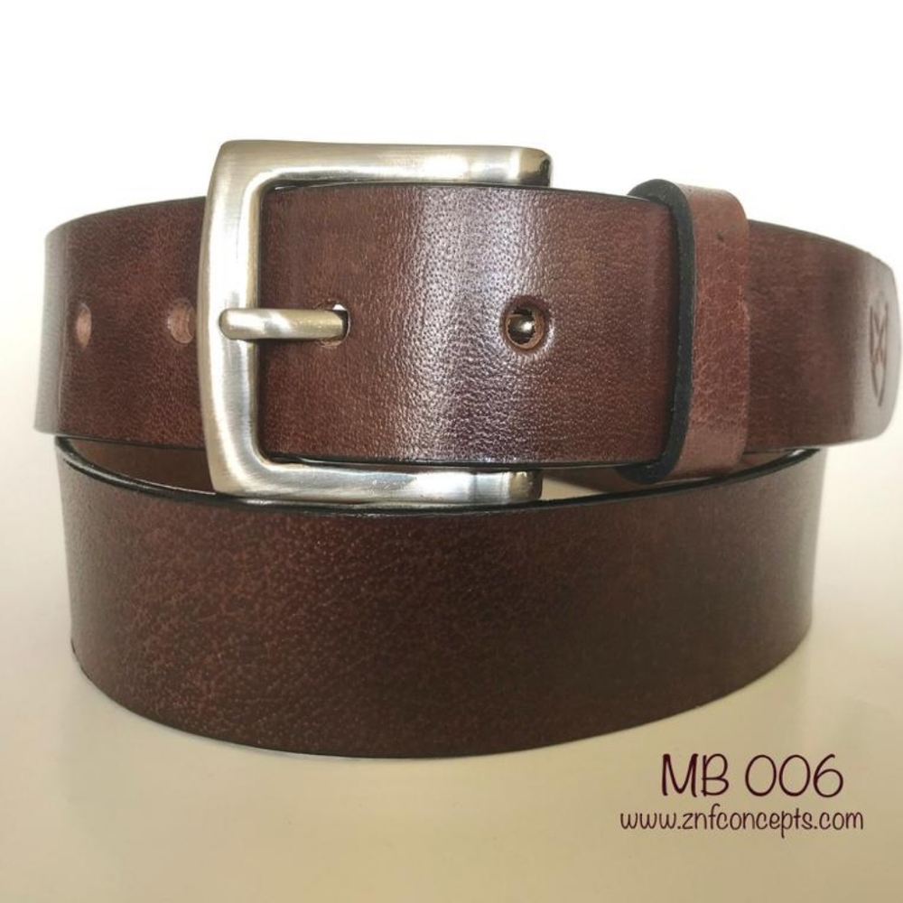 Genuine Leather Belt, buckle design may vary.